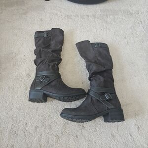 Women's Brown Suede Calf Boots